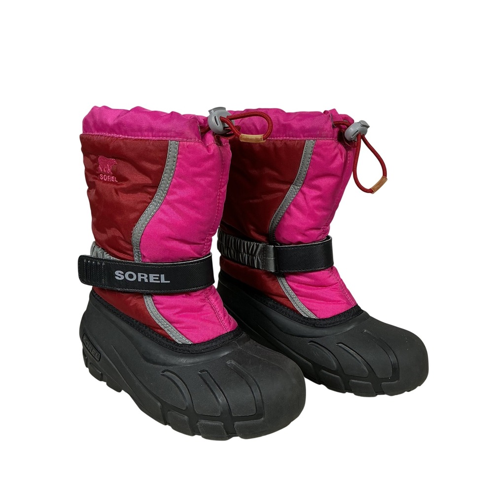 Sorel Flurry Kids Pink Raspberry Waterproof Insulated Snow Boots NY1885-660 Sz 1